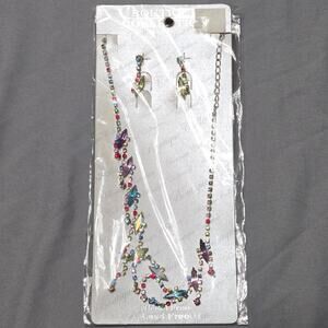 Boutique Collection Multicolor Rhinestone Necklace & Earring Set